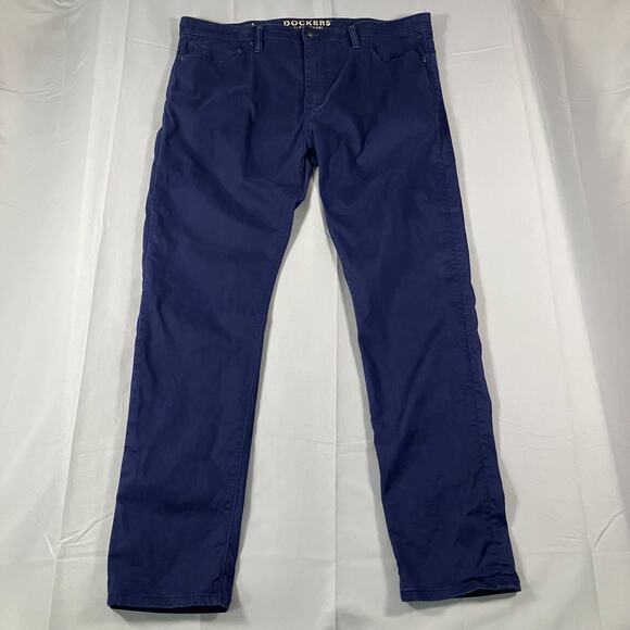 Dockers Alpha Khaki Men’s 38x32 Slim Fit Supreme Flex Blue Chino Pants - Picture 1 of 13